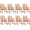 vidaXL Chaises de salle à manger d'extérieur 8pcs Bois d'acacia massif