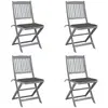 vidaXL Chaises pliables d'extérieur 8 pcs avec coussins Bois d'acacia