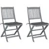 vidaXL Chaises pliables d'extérieur 8 pcs avec coussins Bois d'acacia
