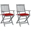 vidaXL Chaises pliables d'extérieur 8 pcs avec coussins Bois d'acacia