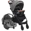 vidaXL Poussette pour bébé 3-en-1 Gris clair Acier