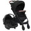 vidaXL Poussette pour bébé 3-en-1 Anthracite Acier