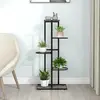 vidaXL Support pour plantes 5 niveaux 43x22x98 cm Noir Métal