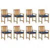 vidaXL Chaises de jardin avec coussins 8 pcs Bois d'acacia solide
