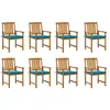 vidaXL Chaises de jardin avec coussins 8 pcs Bois d'acacia solide
