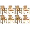 vidaXL Chaises de jardin 8 pcs Bois d'acacia solide