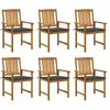 vidaXL Chaises de jardin avec coussins 6 pcs Bois d'acacia massif