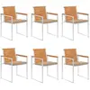vidaXL - Tuinstoelen - 6 - st - met - kussens - massief - acaciahout