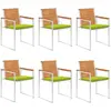 vidaXL - Tuinstoelen - 6 - st - met - kussens - massief - acaciahout