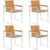 vidaXL Chaises de jardin lot de 4 avec coussins Bois d'acacia massif