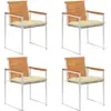 vidaXL - Tuinstoelen - 4 - st - met - kussens - massief - acaciahout