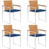 vidaXL - Tuinstoelen - 4 - st - met - kussens - massief - acaciahout