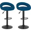 vidaXL Vidaxl Tabourets De Bar Lot De 2 Bleu Velours
