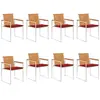 vidaXL - Tuinstoelen - 8 - st - met - kussens - massief - acaciahout
