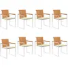 vidaXL - Tuinstoelen - 8 - st - met - kussens - massief - acaciahout