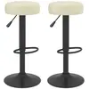 vidaXL Tabourets de bar lot de 2 crème velours