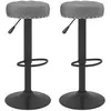vidaXL Tabourets de bar lot de 2 gris foncé velours