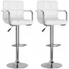 vidaXL Tabourets de bar lot de 2 blanc similicuir