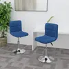 vidaXL Chaises pivotantes de salle à manger 2 pcs Bleu Tissu
