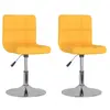 vidaXL Chaises pivotantes de salle à manger 2 pcs Jaune Tissu