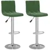 vidaXL Tabourets de bar lot de 2 vert foncé velours