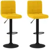 vidaXL Tabourets de bar lot de 2 jaune moutarde velours