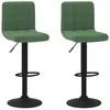 vidaXL Tabourets de bar lot de 2 vert foncé velours