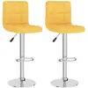 vidaXL Tabourets de bar lot de 2 jaune moutarde tissu