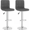 vidaXL Tabourets de bar lot de 2 gris foncé tissu