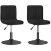 Vidaxl - Chaises pivotantes à manger lot de 2 noir velours Noir