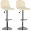 vidaXL Vidaxl Tabourets De Bar Lot De 2 Crème Tissu