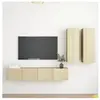 vidaXL Ensemble de meubles TV 4 pcs, Chêne sonoma Aggloméré