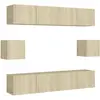 vidaXL Vidaxl Ensemble De Meubles Tv 6 Pcs Chêne Sonoma Bois D'ingénierie