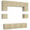 vidaXL Ensemble de meuble TV 8 pcs Chêne sonoma Aggloméré