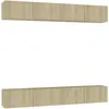 vidaXL Meubles TV 4 pcs Chêne sonoma 100x30x30 cm Aggloméré