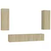 vidaXL Vidaxl Ensemble De Meubles Tv 4 Pcs Chêne Sonoma Bois D'ingénierie