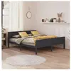 vidaXL Cadre de lit Gris Bois de pin massif 200x200 cm