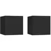 vidaXL Tables de chevet 2 pcs Noir 30,5x30x30 cm Aggloméré