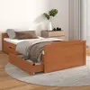 vidaXL Cadre de lit avec tiroirs Marron miel Pin massif 90x200 cm
