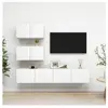 vidaXL Ensemble de meuble TV 4 pcs Blanc Aggloméré