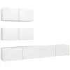 vidaXL Vidaxl Ensemble De Meubles Tv 4 Pcs Blanc Bois D'ingénierie