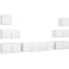 vidaXL Ensemble de meuble TV 8 pcs Blanc Aggloméré