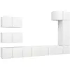 vidaXL Ensemble de meuble TV 8 pcs Blanc Aggloméré
