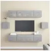 vidaXL Ensemble de meuble TV 6 pcs Gris béton Aggloméré