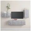 Ensemble de meuble tv 4 pcs Gris béton Aggloméré Vidaxl Concrete grey