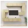 vidaXL Vidaxl Ensemble De Meubles Tv 8 Pcs Chêne Sonoma Bois D'ingénierie