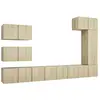 vidaXL Vidaxl Ensemble De Meubles Tv 8 Pcs Chêne Sonoma Bois D'ingénierie