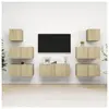 vidaXL Ensemble de meuble TV 7 pcs Chêne sonoma Aggloméré