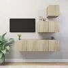 vidaXL Ensemble de meuble TV 4 pcs Chêne sonoma Aggloméré