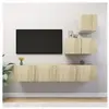 vidaXL Ensemble de meuble TV 4 pcs Chêne sonoma Aggloméré